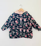Floral Cotton Jacket with hood - Handmade