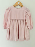 Baby pink long sleeve cotton dress Dress - Handmade
