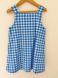 Blue Check Pinafore Dress - Handmade