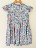 Blue and Pink Floral Frill Sleeve Dress - Handmade