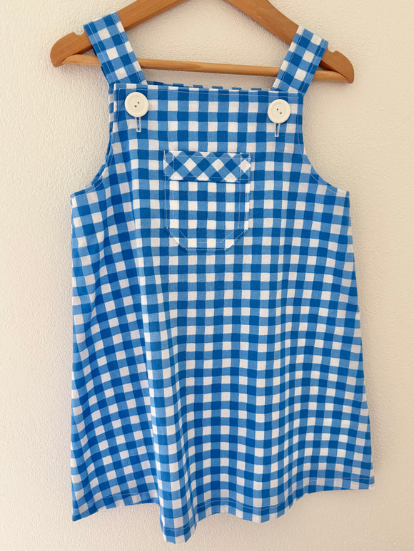 Blue Check Pinafore Dress