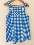 Blue Check Pinafore Dress - Handmade