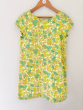 Green & Yellow Retro Shift Dress- Handmade