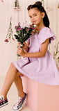 Grace Tie Back Dress Lavender - Designer Kidz