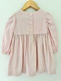 Baby pink long sleeve cotton dress Dress - Handmade