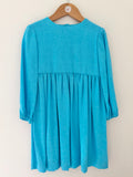 Bright Blue Long Sleeve Dress - Handmade