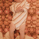 Earth Stripe Organic Cotton Long Sleeve Onesie / Banabae