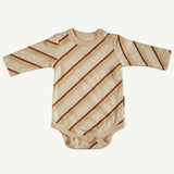 Earth Stripe Organic Cotton Long Sleeve Onesie / Banabae